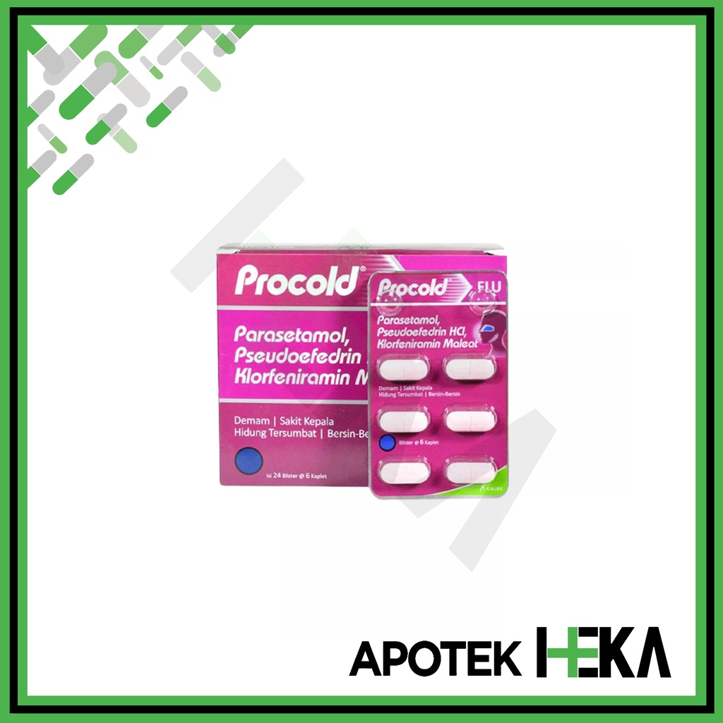 Procold Flu Box isi 24x6 Tablet - Obat Demam Sakit Kepala Bersin (SEMARANG)