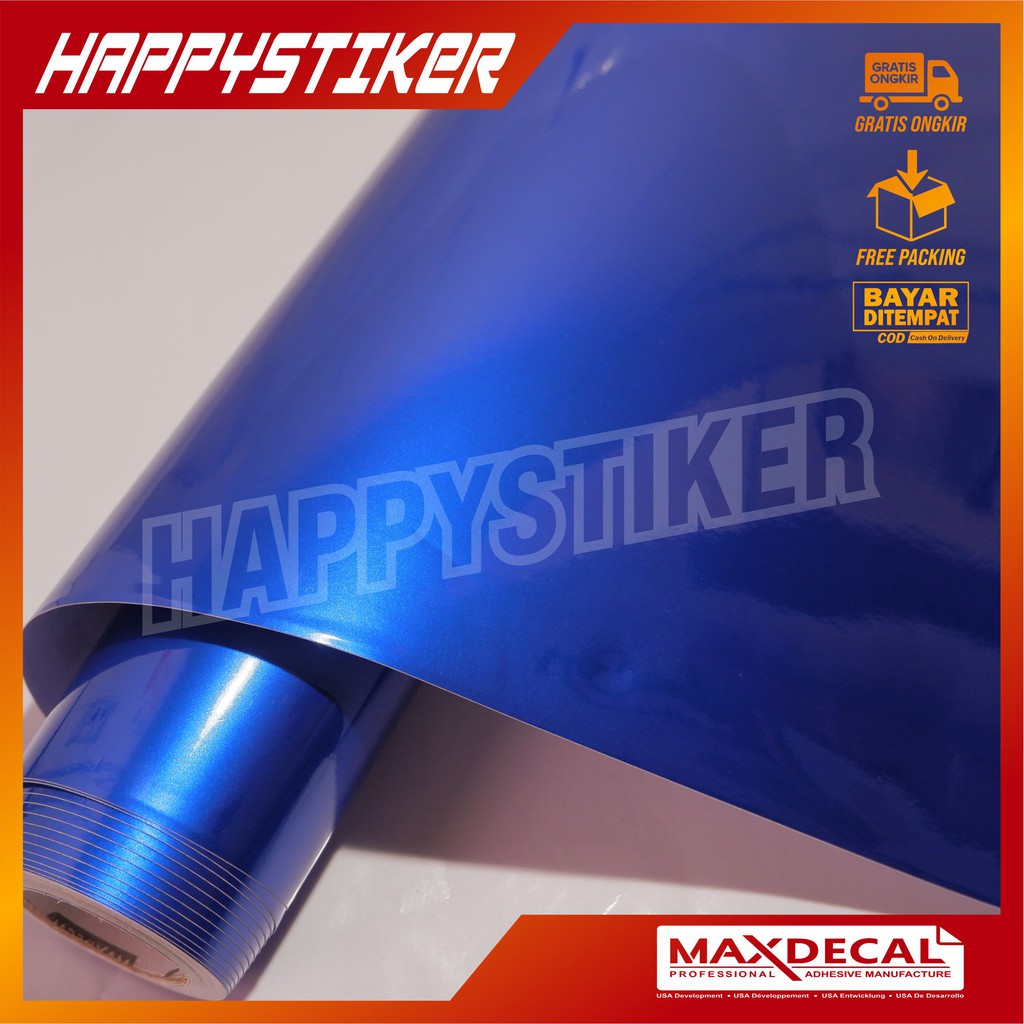 Sticker skotlet maxdecal biru candy / sticker biru metalik / skotlet blue candy / sticker candytone