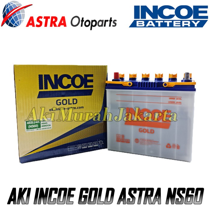 {BEKAS} Aki Mobil Toyota Avanza INCOE GOLD Astra NS60 Aki Basah 12V / 45 Ah Berkualitas