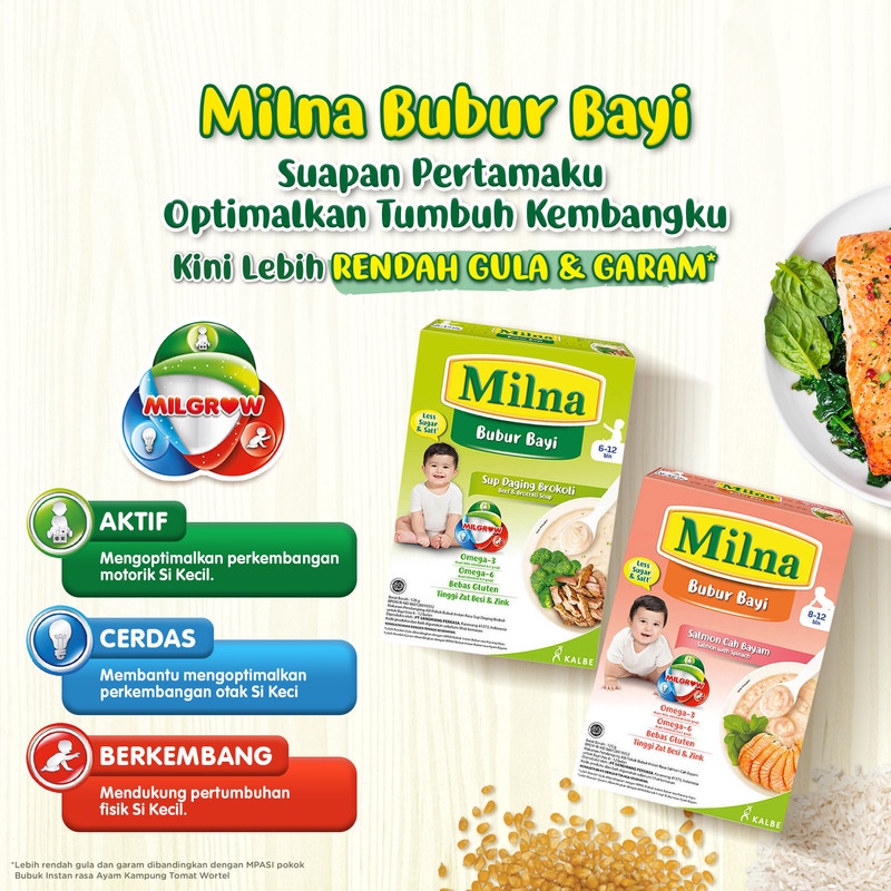 Milna Bubur Reguler 6+ Sup Daging Brokoli 120G (4 pack)