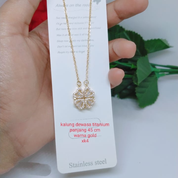 Kalung Titanium anti karat Anti Luntur Tidak mudah pudar perhisan Titanium Tembaga Rodium Xuping Perhiasan Aksesoris Lapis Emas 18,24 karat