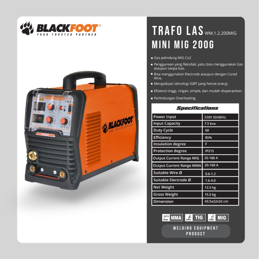 Trafo Las MIG 200 G MIG200G Mig 200G Blackfoot IGBT Gas/No Gas
