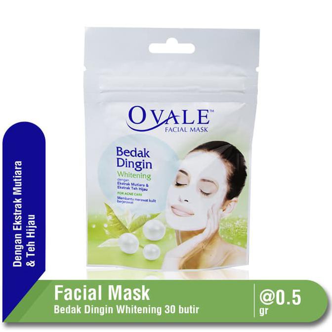 Ovale Bedak Dingin Whitening Teh Hijau Pouch 30 butir @0.5 gr