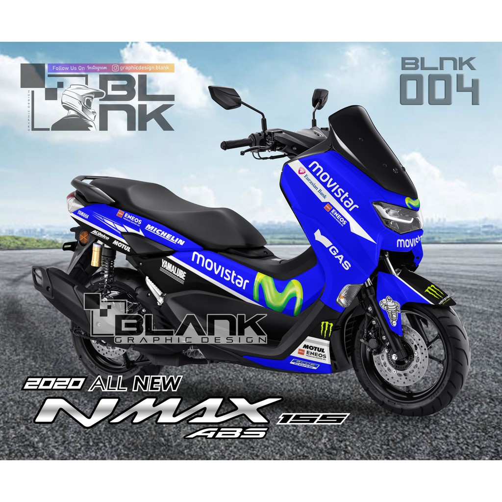 Stiker Decal Motor All New NMAX 155 ABS 2020 - BLNK-004 Yamaha Blue Racing