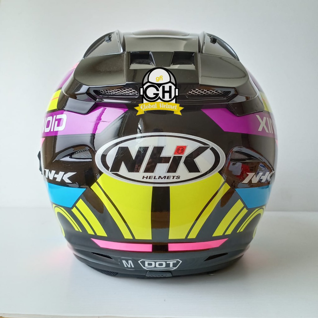 HELM NHK R1 XINOID NHK R-1 XINOID BLACK PURPLE YELLOW DOUBLE VISOR