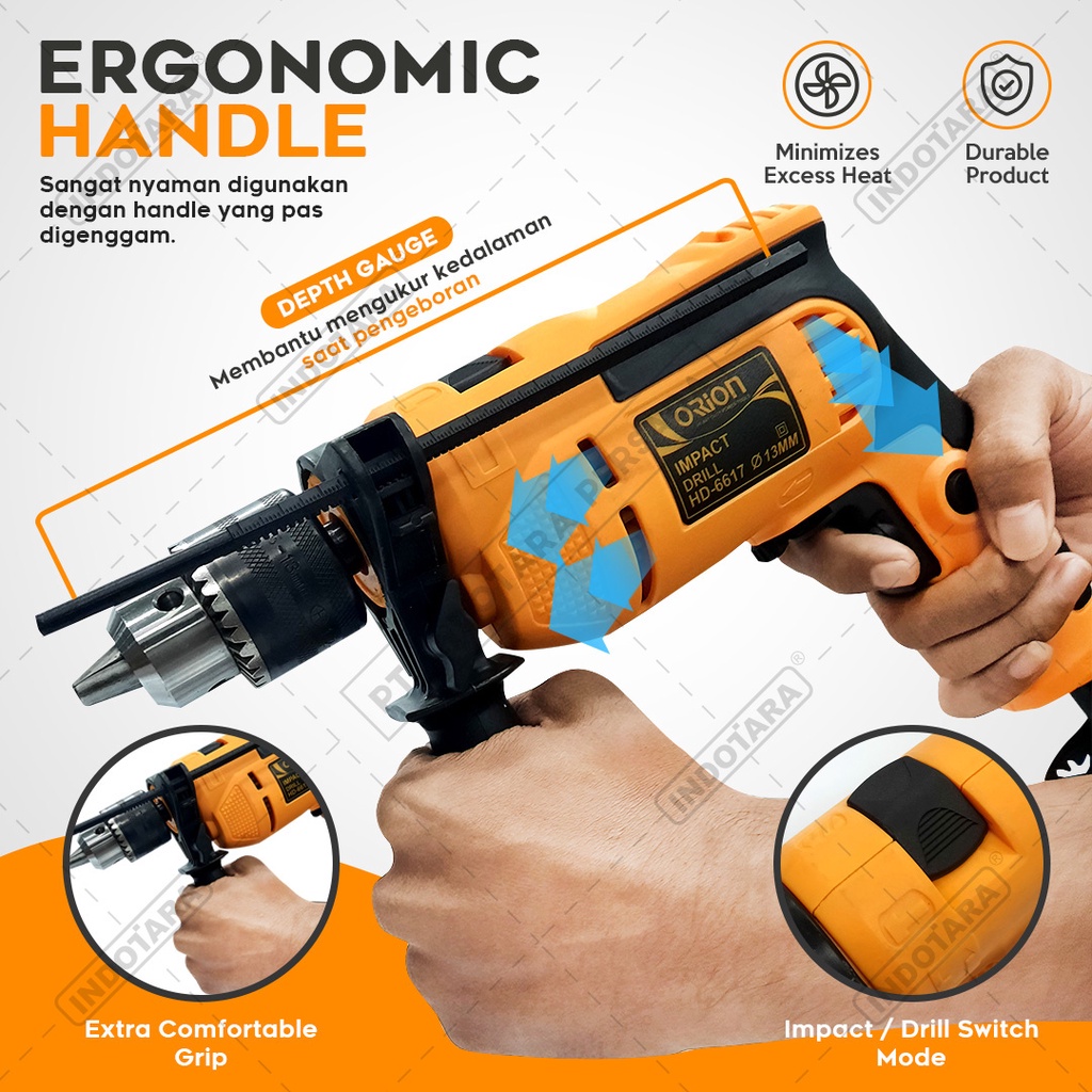 Mesin Bor Listrik Impact Drill Listrik Orion HD6617