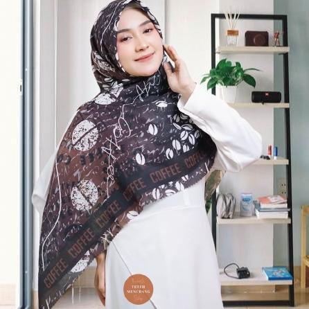 [KODE H88FM] Hijab syari jumbo| jilbab Segi Empat Motif Printing | Syar i Scarf Voal Premium Etnik Series ukuran 140 x140