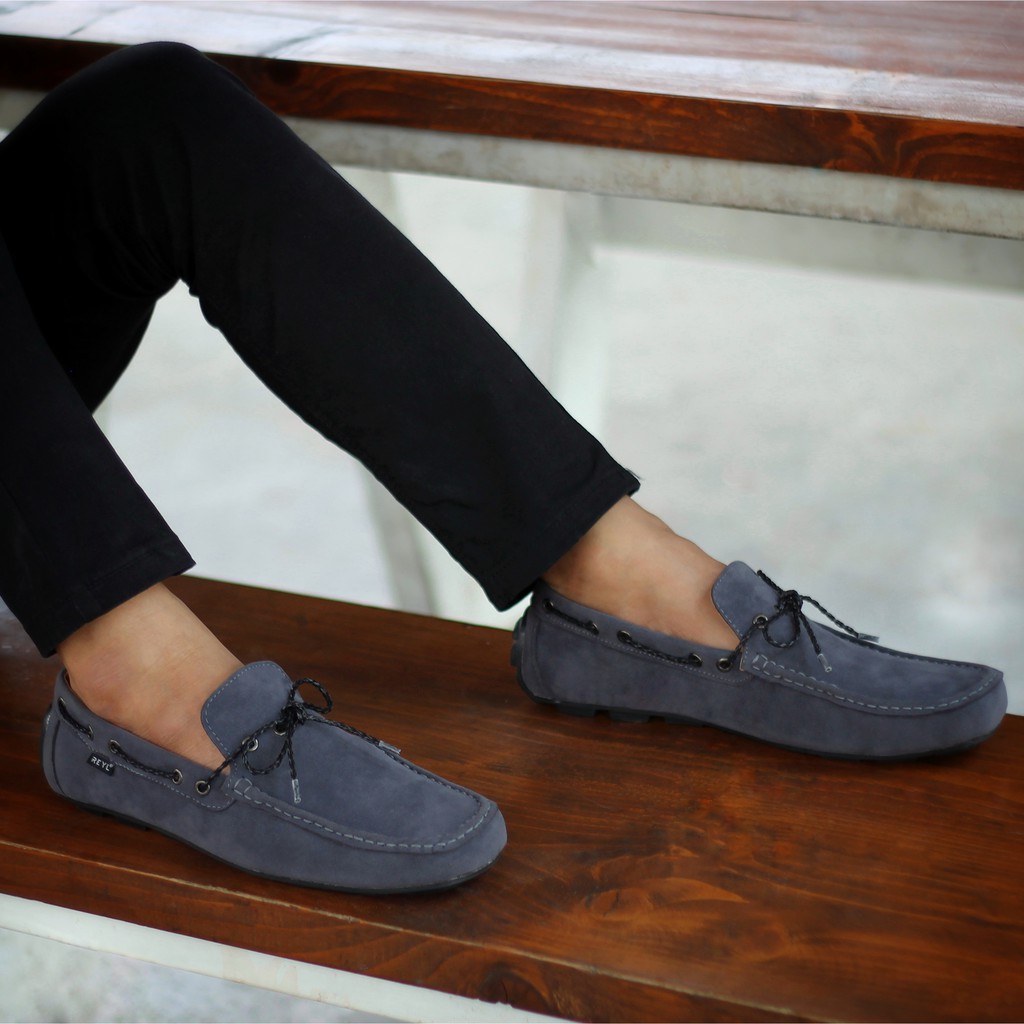 LICK NEW GREY |FORIND x Reyl| Sepatu Suede Vintage Klasik Casual Pria Boat Ori Original Footwear