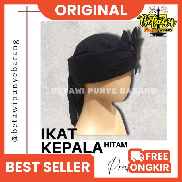 ikat kepala praktis hitam polos