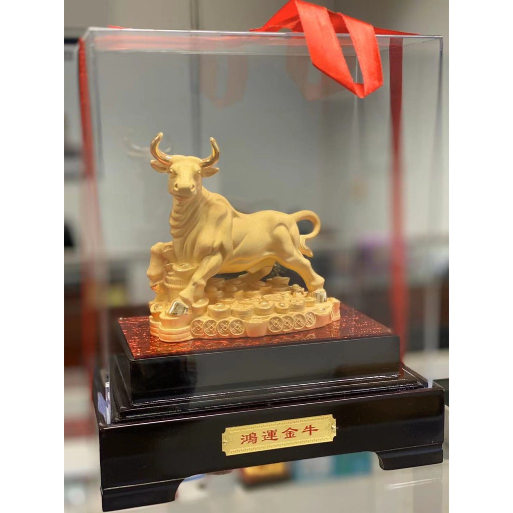 Pajangan Shio Kerbau Lapis Emas Patung Shio kerbau L 2021