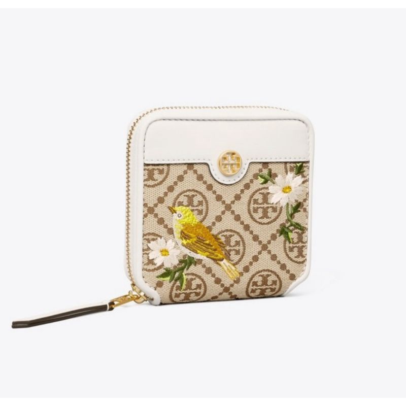 Tory Burch T Monogram Jacquard Embroidered Bifold Wallet