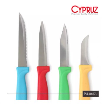 CYPRUZ PU 0457J - Pisau Set+Tempat Set/4 Warna