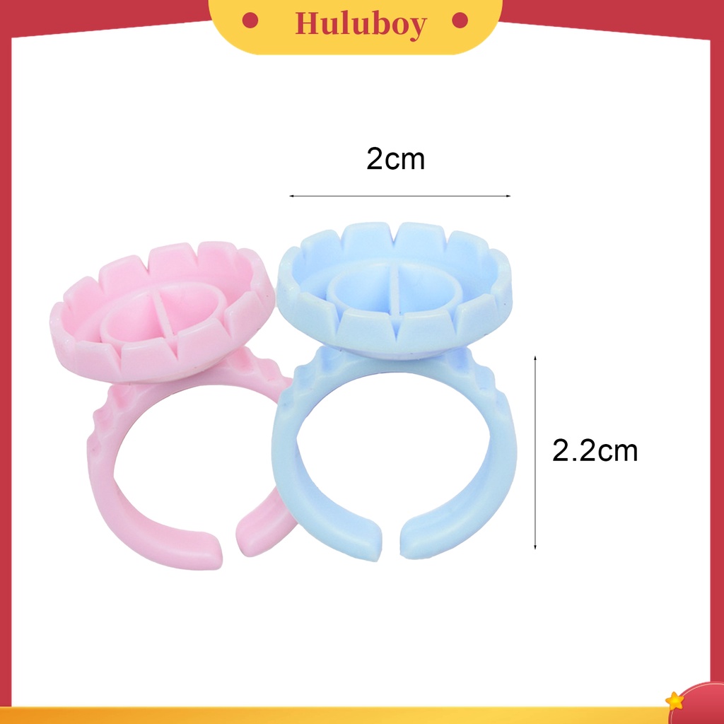 Huluboy Huluboy♡ 100pcs Cincin Holder Lem Bulu Mata Extension Untuk Makeup