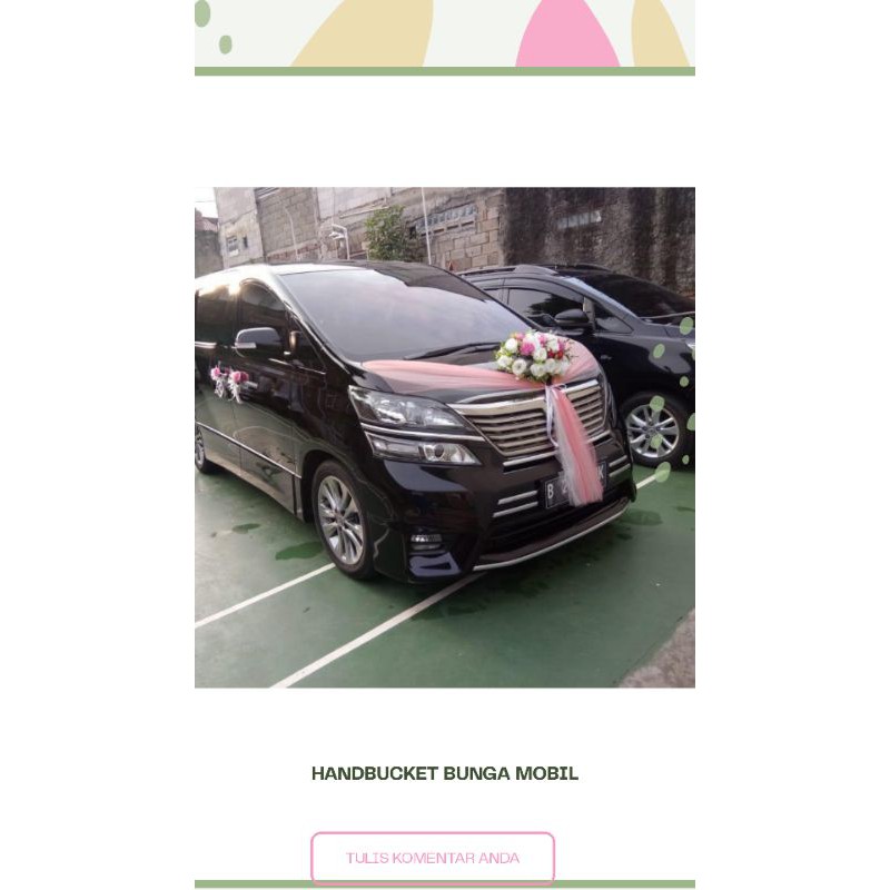 BUCKET BUNGA MOBIL PENGANTIN, Dekorasi mobil pengantin.