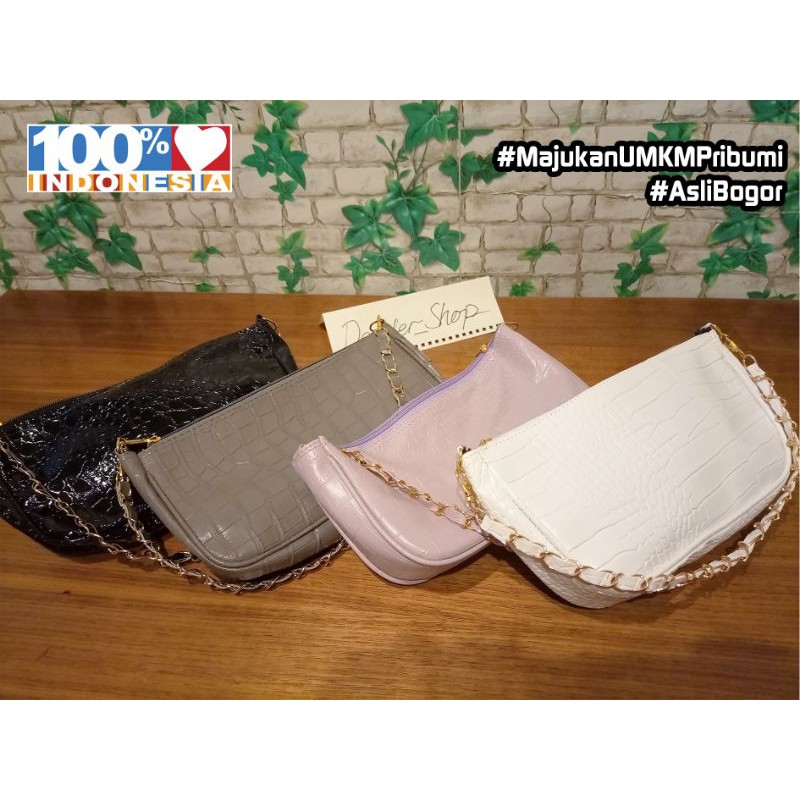 tas wanita | tas Selempang | tas motif kulit buaya | tas model z@ra