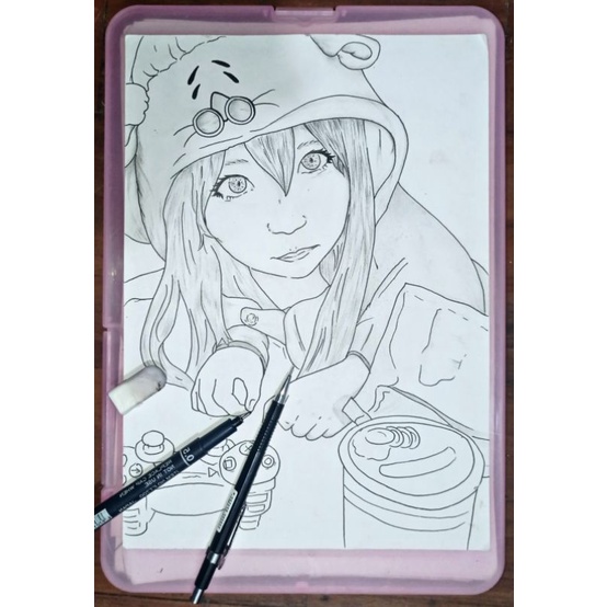 Gambar Sketsa Anime A4