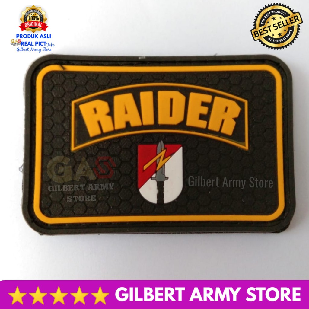 Grosir Logo Patch Ruber Karet Logo Tempelan  Kesatuan Tni Militer Murah GILBERT ARMY STORE Raider