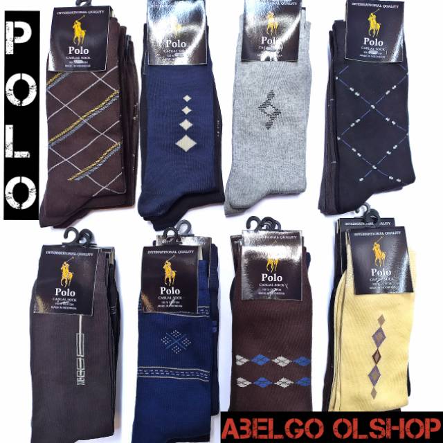 12 pasang- kaos kaki casual panjang/kaos kaki kantor polo