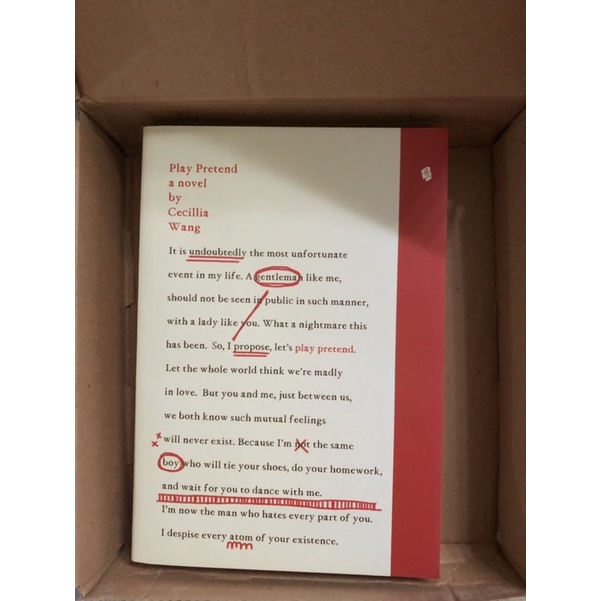 preloved novel play pretend cecillia wang soft cover