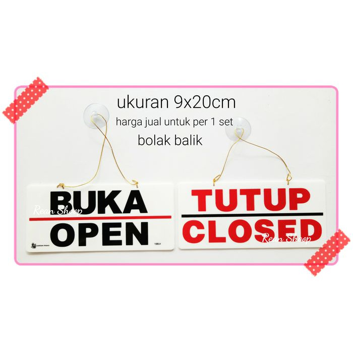 

qpd70d Sign Board Label Acrylic Akrilik Peringatan Buka Tutup Open Closed As71S0D