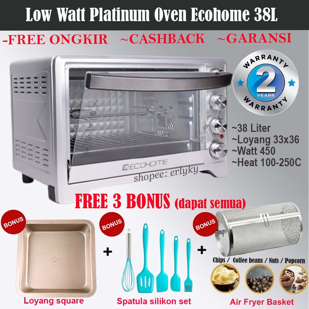 Electric Oven Platinum EOP-888 Ecohome - Oven Listrik Low Watt. BONUS
