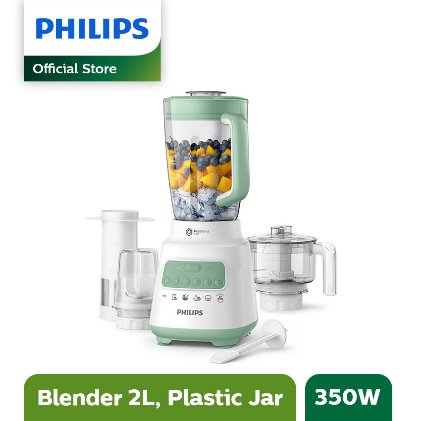 PHILIPS BLENDER PLASTIK 2 LITER HR2223 HR 2223 4 IN 1 GARANSI RESMI PHILIPS