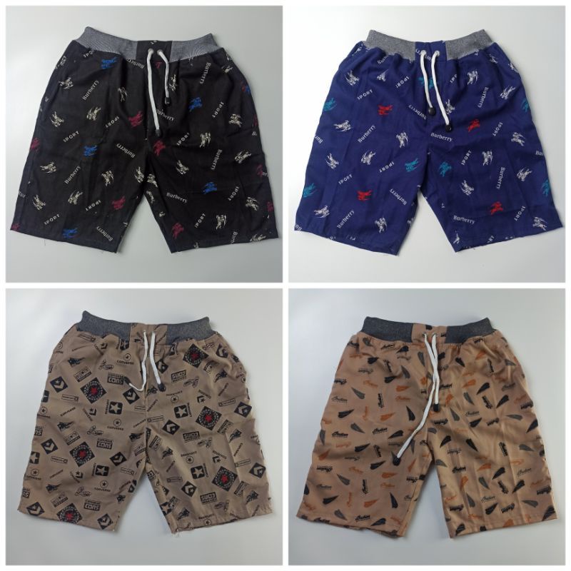CELANA PENDEK PRIA MOTIF PRINTING ANTI LUNTUR KUALITAS BAGUS ALL VARIASI DARI UKURAN ANAK SAMPAI UKURAN DEWASA FULL PINGGANG KARET ADA TALI WARNA AWET TIDAK LUNTUR COCOK BUAT ACARA SANTAI CASUAL MAUPUN PANTAI