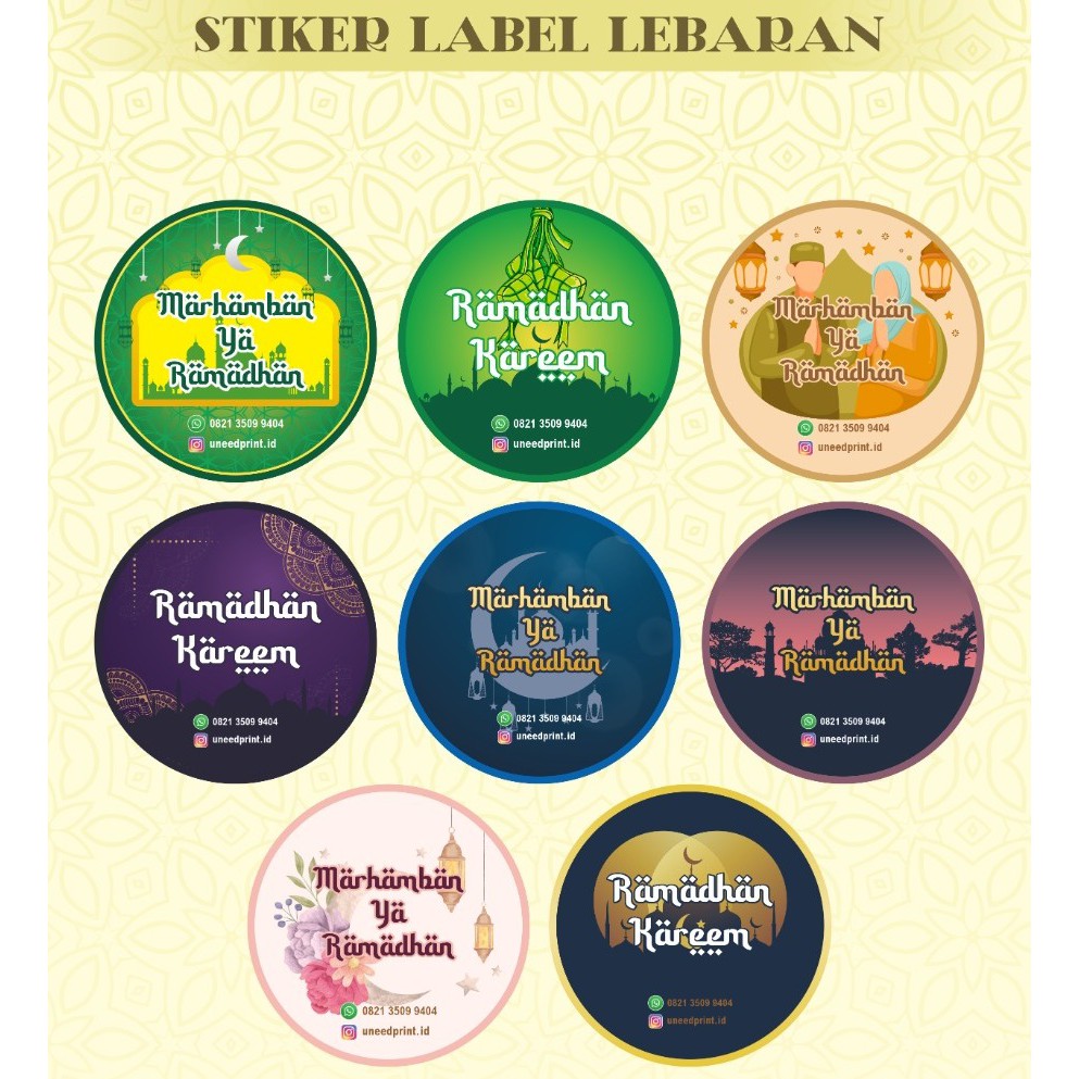 

Sticker Toples Lebaran Idul Fitri Label Kue Bentuk Bulat