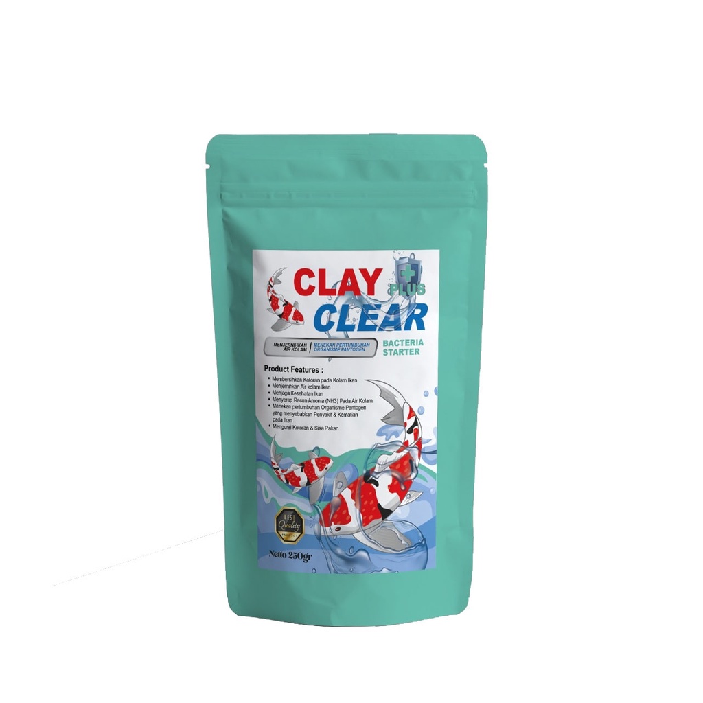 Penjernih Kolam Koi CLAYCLEAR Plus Bacteria Starter (Tosca) Kolam Koi 250GR