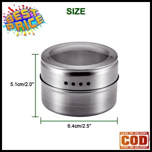 tempat bumbu makanan toples gula dan garam magnetic jar - leten