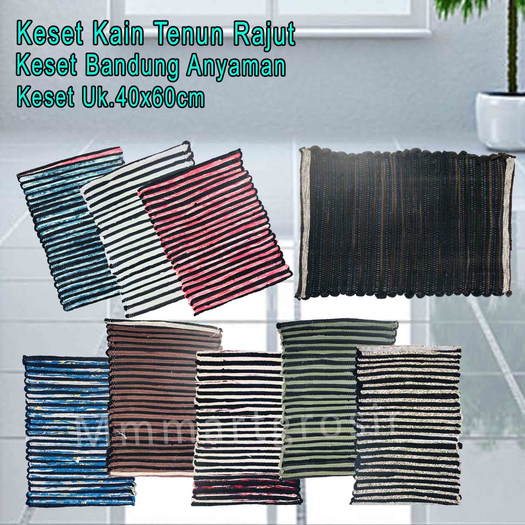 Keset Kain Tenun Rajut / Keset Anyaman / Keset Bandung / Uk.40x60cm