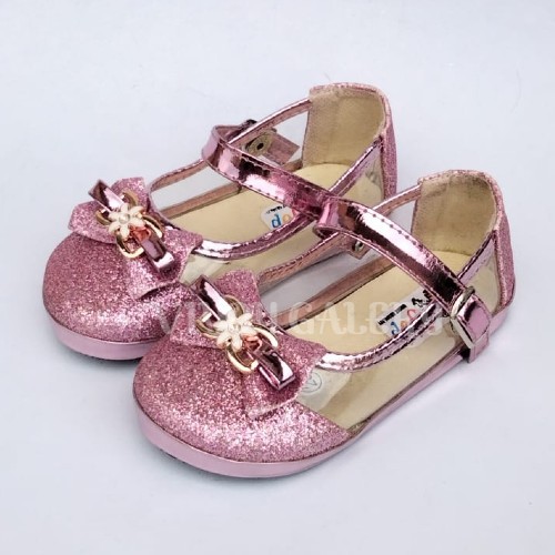 Sepatu anak perempuan balet mika motif pita  lucu terbaru