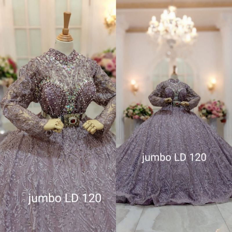 GAUN PENGANTEN BERRBY JUMBO  /GAUN BEREREKOR XXL//GAUN UKURAN BESAR//GAUN WEDDING BIG SIZE//GAUN MODERN UKURAN BESAR