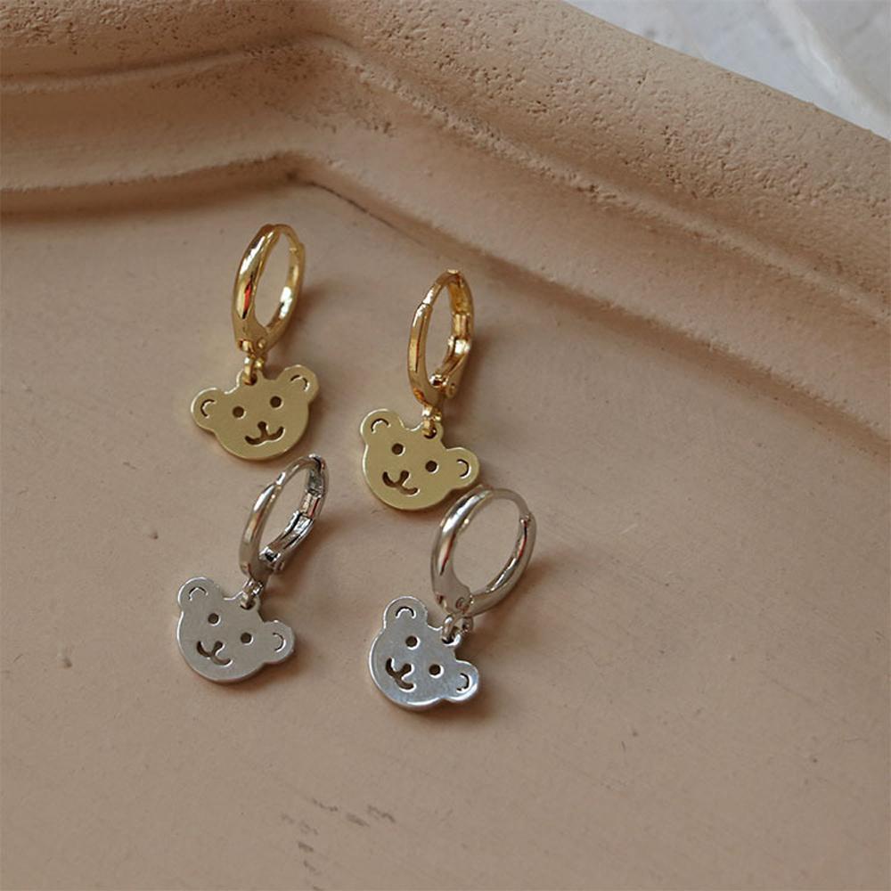 Needway Beruang Menjuntai Anting Trendi Fashion Perhiasan Wanita Geometris Drop Earrings Gadis Anti Karat