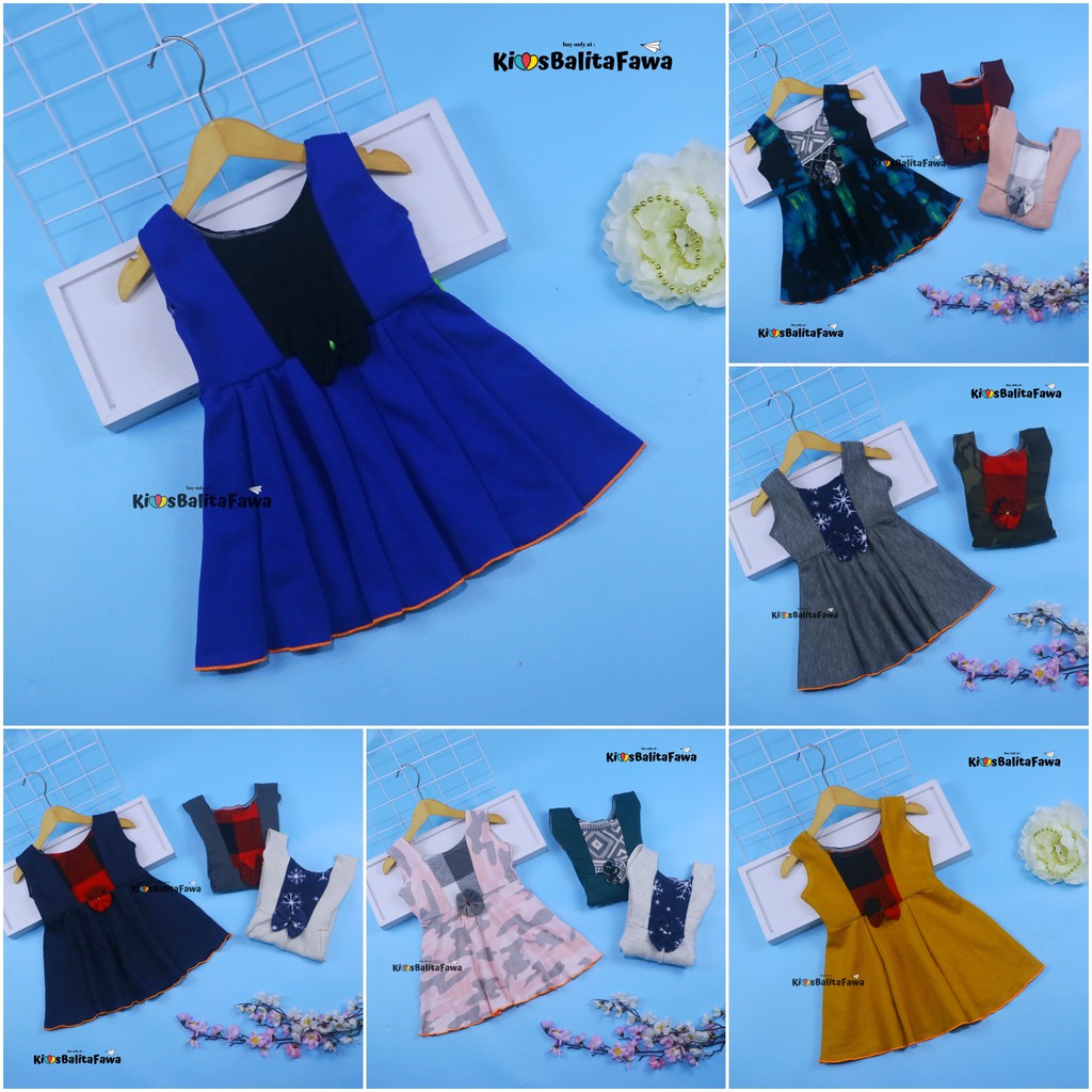 [BLUDRU FLANEL] Dress Clairine Baby uk 3-12 Bulan / Dres Anak Bayi Perempuan Baju Pesta Yukensi Adem