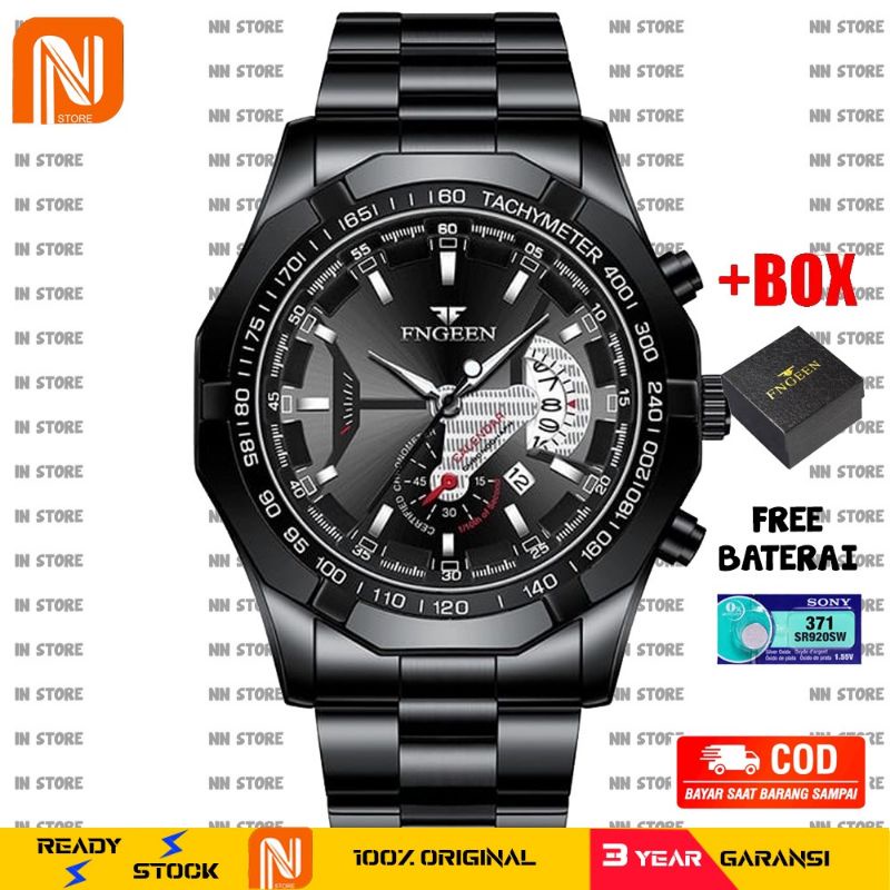 COD [ BEST SELLER ] S001 Jam Tangan Pria Luxury Stainless Steel Tahan Air 100% Original + Baterai Cadangan dan Kotak Jam