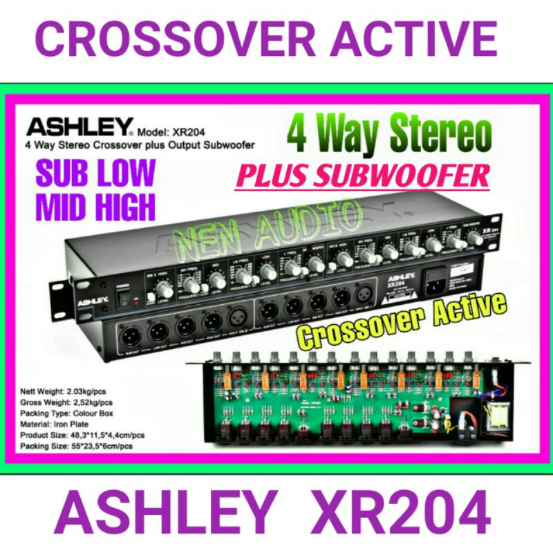 Crossover Active Ashley XR204 Original Crosover Aktif Ashley XR 204 4 Way Stereo SUB LOW MID HIGH 4w