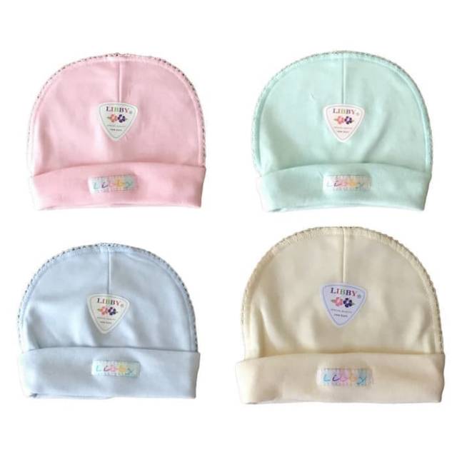 LIBBY 1 Pcs Topi Tali / Topik Bulat Bayi / Baby Bayi Warna Newborn (0-3M)