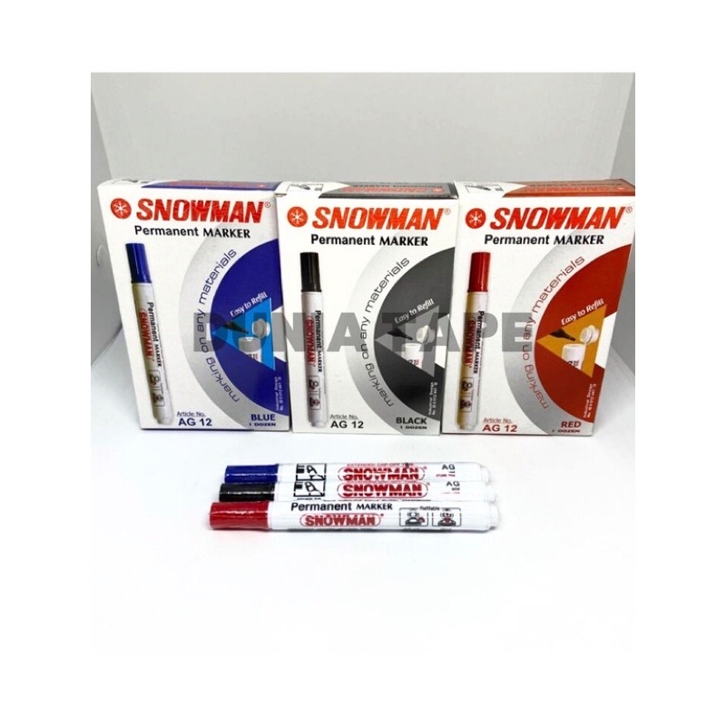 

Spidol Permanent Marker Snowman AG 12 (spidol hitam)