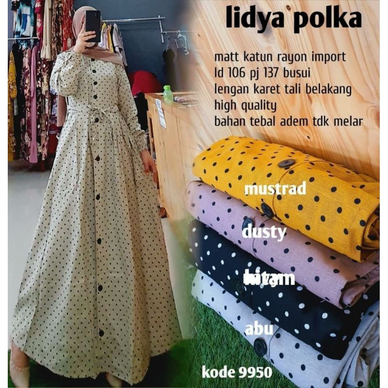 Gamis Linen Lydia Polka | (Realpict COD)