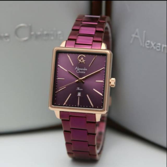 ALEXANDRE CHRISTIE AC2824 MAROON ROSEGOLD. ORIGINAL GARANSI RESMI 1 TAHUN
