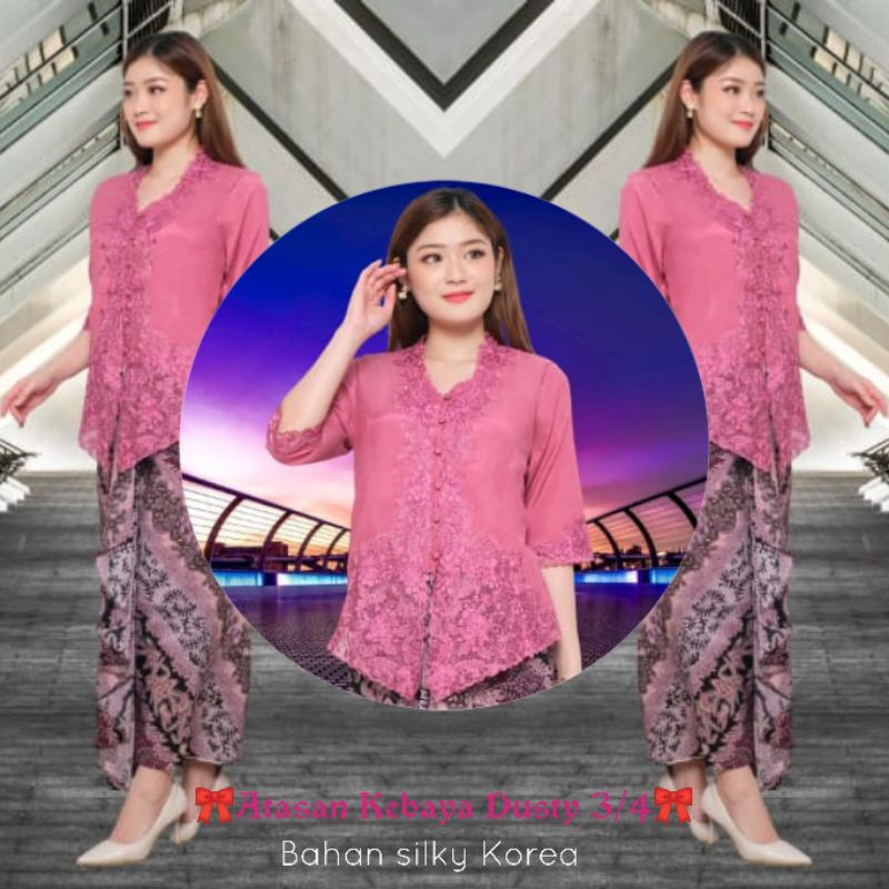 Atasan Kebaya Encim Senada Modern Brukat Bordir