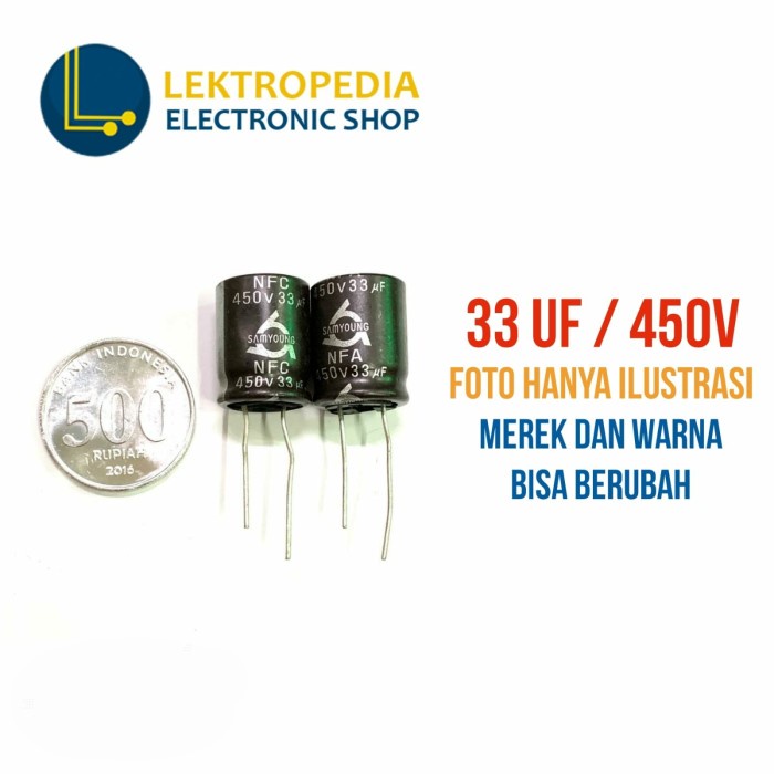 Elco 33uf 450v Kapasitor 33 uf mikro 450 v volt Elko 450volt Capasitor