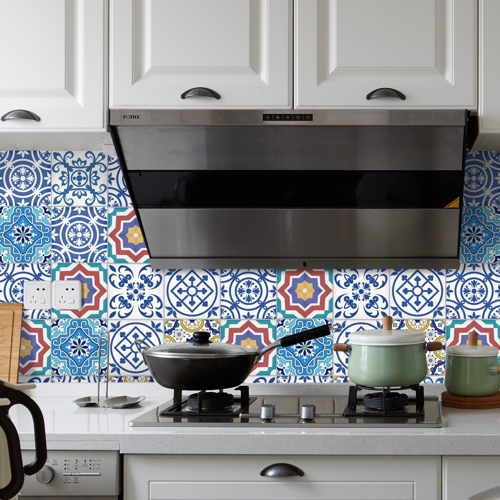 Ceramic Tile Stickers Kitchen Wall Surface Decorative Tiles Pvc Waterproof Self Shopee Indonesia