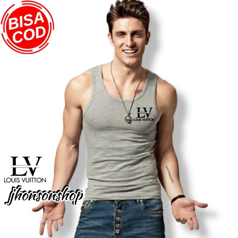 kaos singlet logo LV.S distro t-shirt Catton combat.bahan adem &amp; murah ready ukuran M. L. XL. XXL.