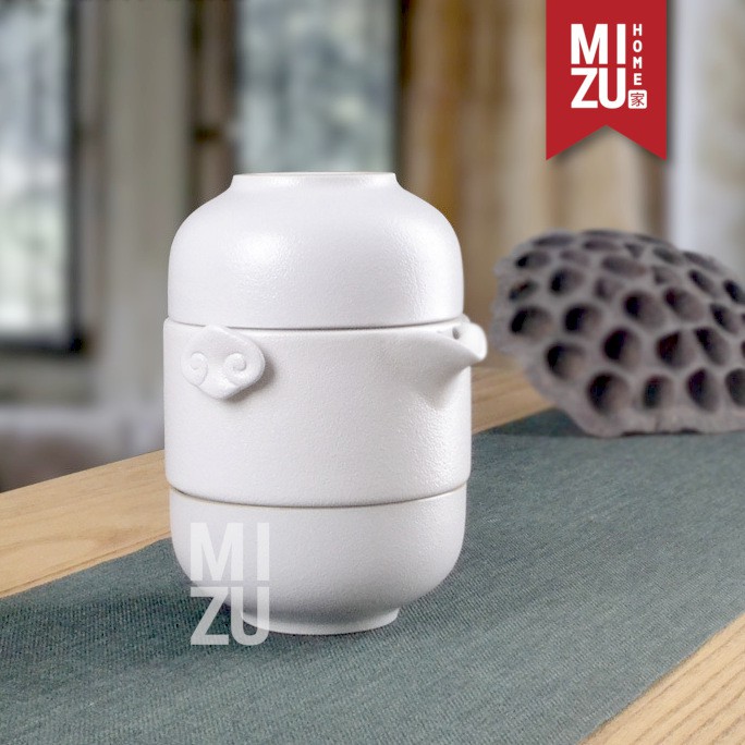 MIZU PENGUIN-CHA Dehua Ceramic Chinese Tea Travel Set Teko 2 Cangkir Carry Case-8