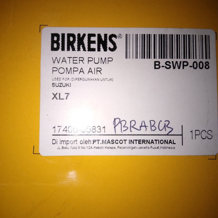 water pump suzuki xl7 pomoa air xl7