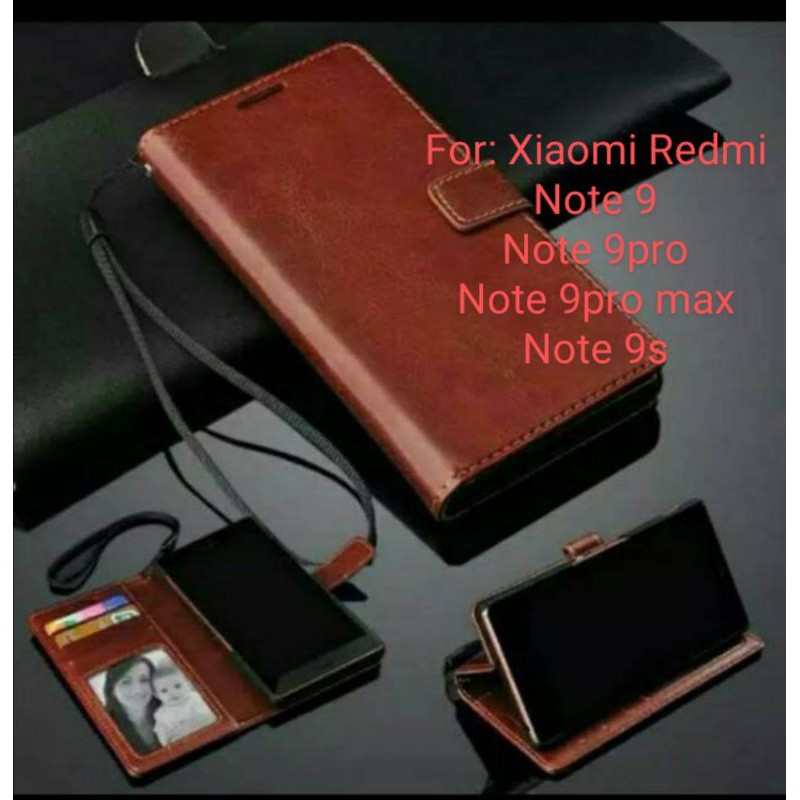 Leather Flip Cover Redmi Note 9 9pro Max 9S Case Casing Sarung Dompet Wallet Kulit