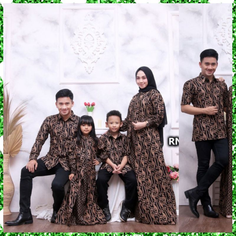 STRPE7413 COUPLE BATIK SARIMBIT SERAGAM BATIK KELUARGA SARIMBIT BATIK KELUARGA