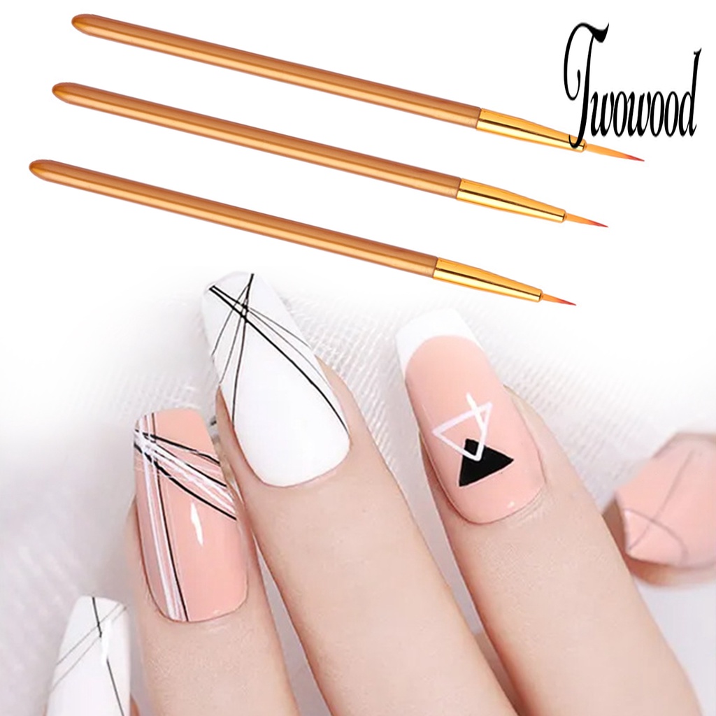 3 Pcs Kuas Lukis Ukiran Gel UV Serbaguna Untuk Alat Manicure Nail Art